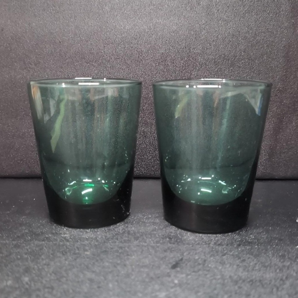 Libbey Juniper Green Glass Tumblers, Set of 2, Heavy Bottom Glasses, Drinkware